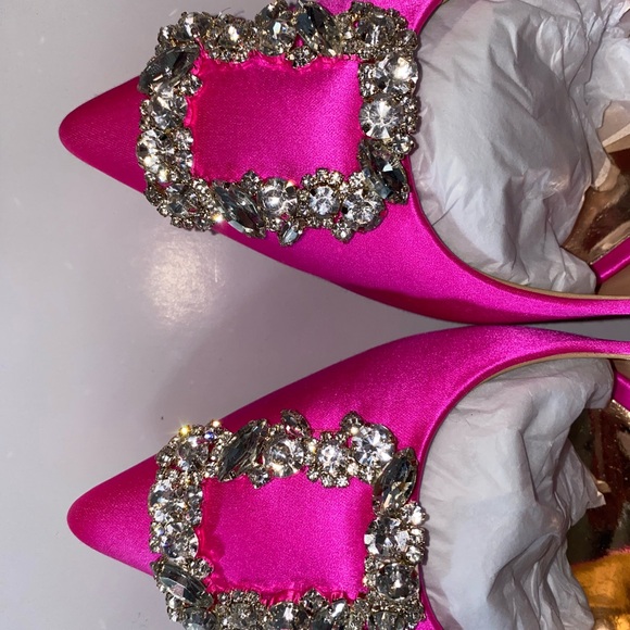 BADGLEY MISCHKA NWT CHER PUMPS Hot Pink Size 8.5 - Picture 10 of 12
